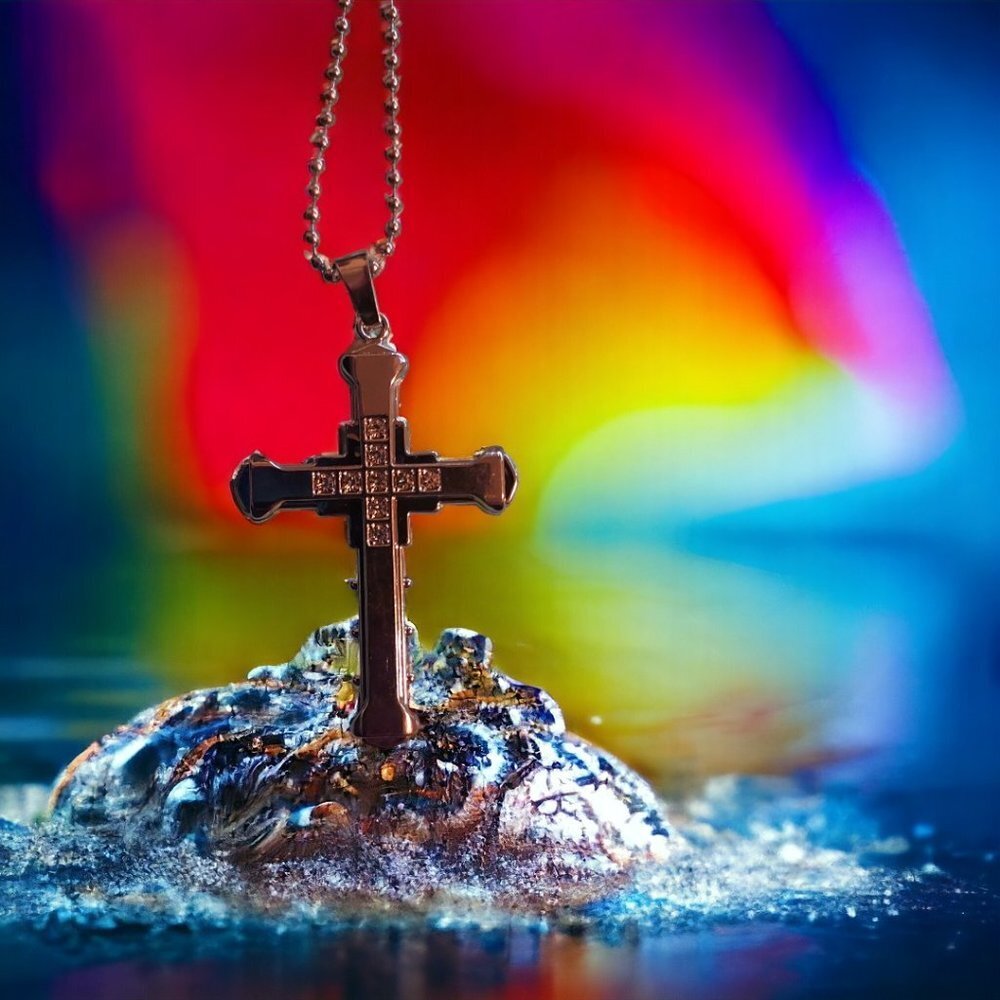 Silver Cross Pendant on a link Chain